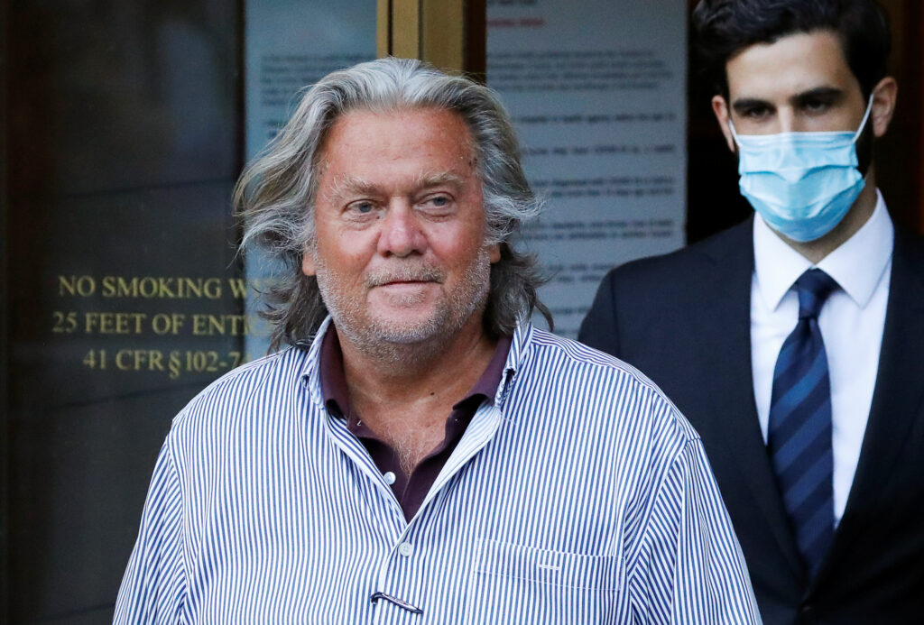 Former White House strategist Steve Bannon and three others charged with fraud in connection with crowdfunding campaign for border wall